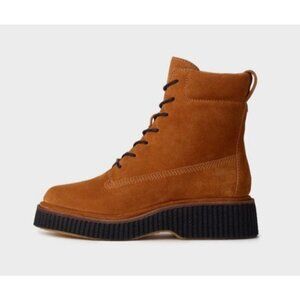 Rag & Bone Sloane Boots Women’s 37.5 Suede Combat in Cinnamon